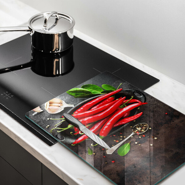 Protège plaque de cuisson Piments rouges