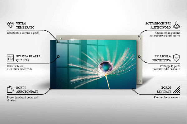 Protège plaque de cuisson Rosée sur un pissenlit