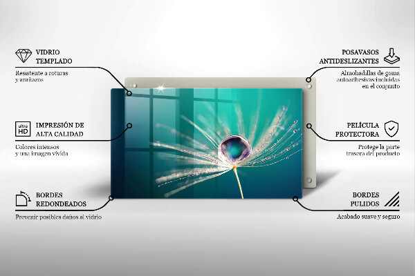 Protège plaque de cuisson Rosée sur un pissenlit