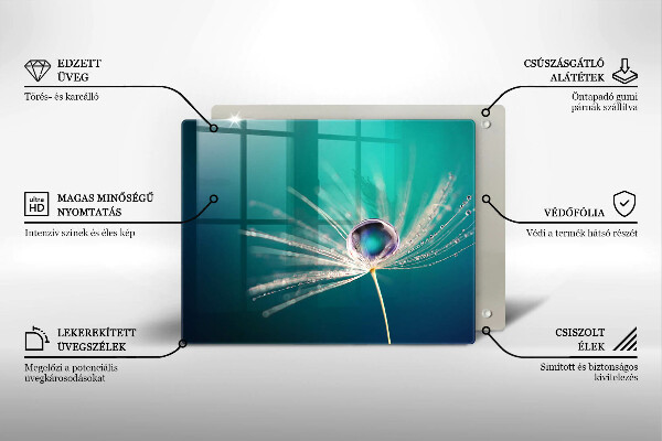 Protège plaque de cuisson Rosée sur un pissenlit