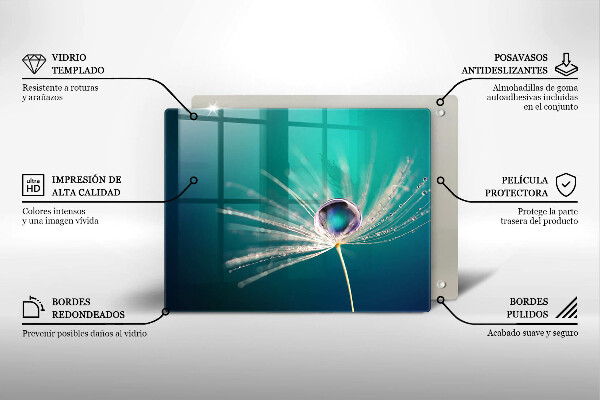 Protège plaque de cuisson Rosée sur un pissenlit