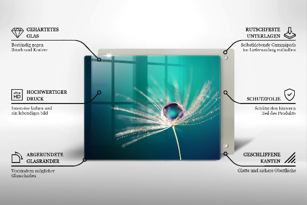 Protège plaque de cuisson Rosée sur un pissenlit