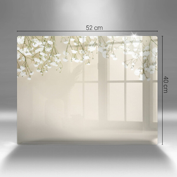 Protège plaque de cuisson Fleurs de bohème en plâtre