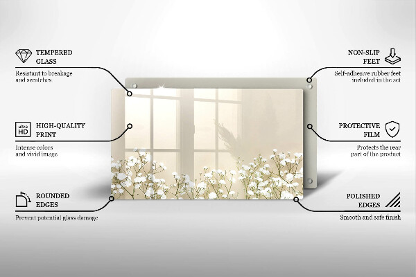 Protège plaque de cuisson Fleurs de bohème en plâtre