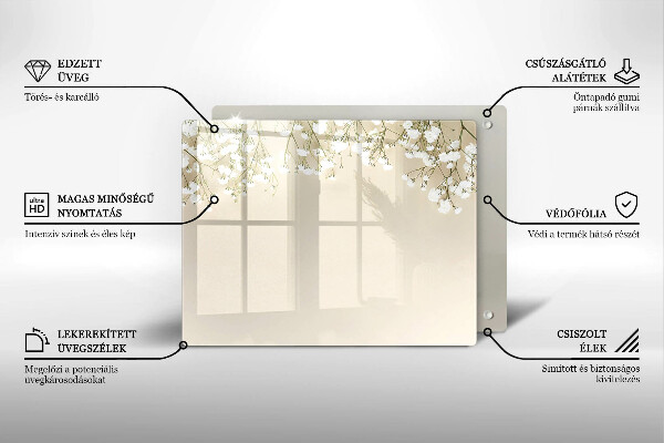Protège plaque de cuisson Fleurs de bohème en plâtre