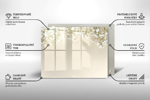 Protège plaque de cuisson Fleurs de bohème en plâtre