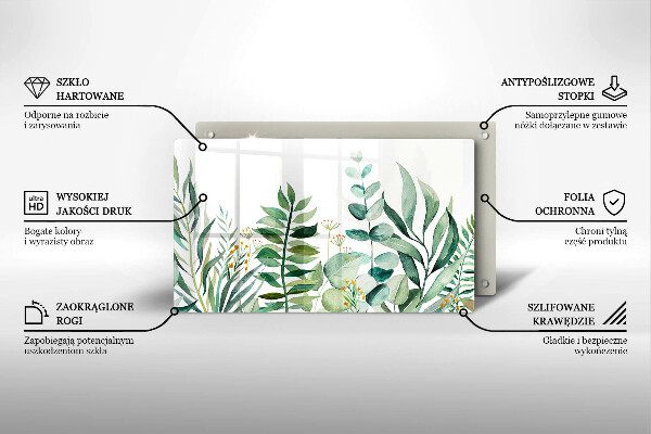 Protège plaque de cuisson Illustration de feuilles de plantes