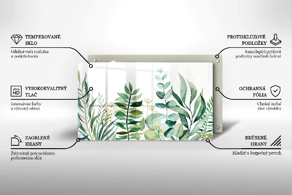 Protège plaque de cuisson Illustration de feuilles de plantes