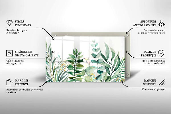 Protège plaque de cuisson Illustration de feuilles de plantes