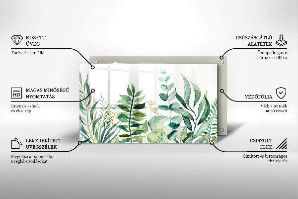 Protège plaque de cuisson Illustration de feuilles de plantes