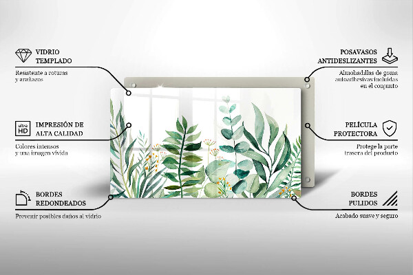 Protège plaque de cuisson Illustration de feuilles de plantes