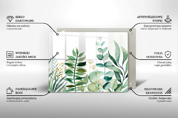 Protège plaque de cuisson Illustration de feuilles de plantes