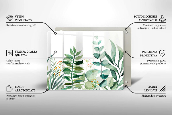 Protège plaque de cuisson Illustration de feuilles de plantes
