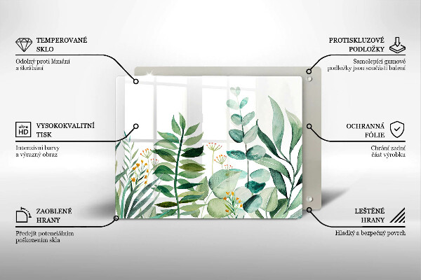 Protège plaque de cuisson Illustration de feuilles de plantes