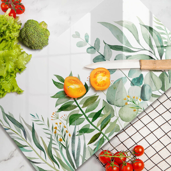 Protège plaque de cuisson Illustration de feuilles de plantes