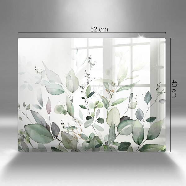 Protège plaque de cuisson Plantes aquarelles