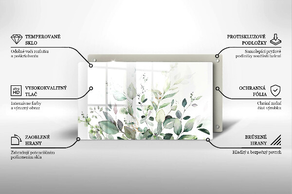 Protège plaque de cuisson Plantes aquarelles