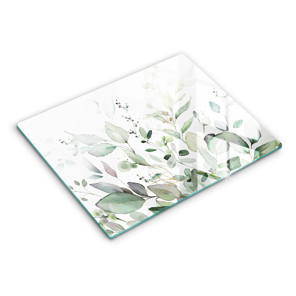 Protège plaque de cuisson Plantes aquarelles
