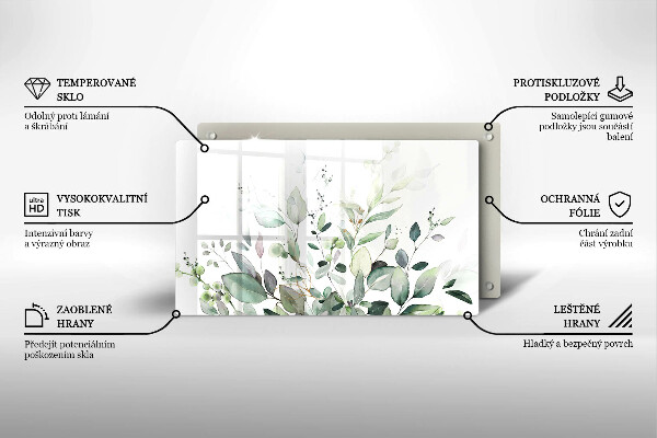 Protège plaque de cuisson Plantes aquarelles