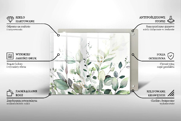 Protège plaque de cuisson Plantes aquarelles