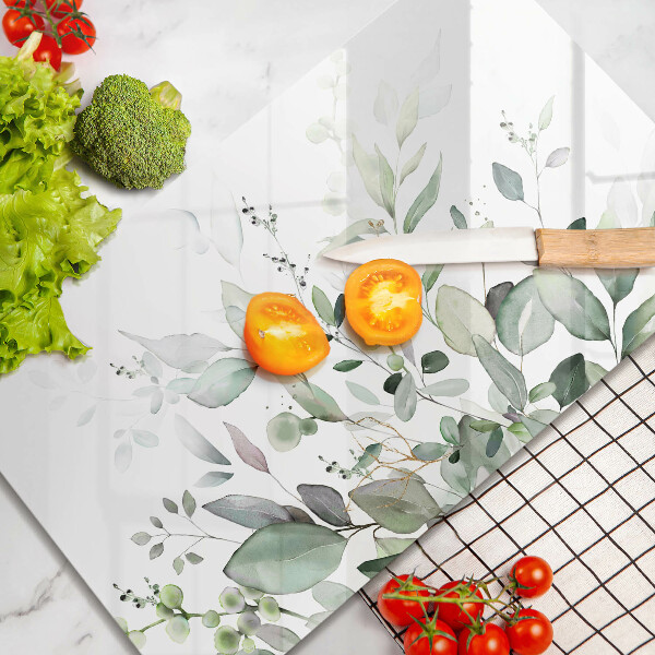 Protège plaque de cuisson Plantes aquarelles