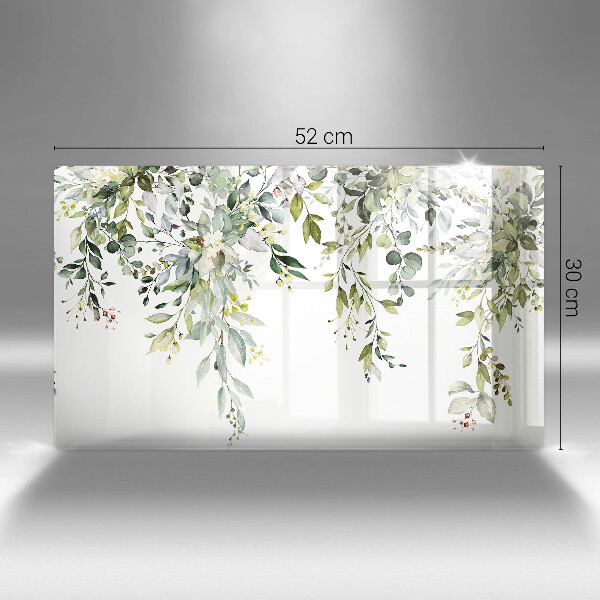 Protège plaque de cuisson Feuilles et fleurs décoratives