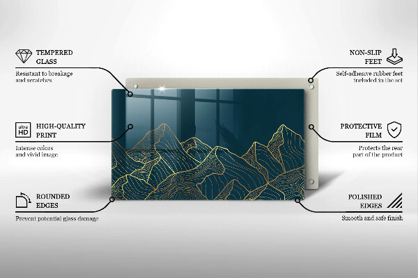 Protège plaque de cuisson Montagnes abstraites