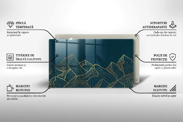 Protège plaque de cuisson Montagnes abstraites