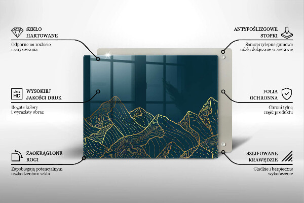 Protège plaque de cuisson Montagnes abstraites
