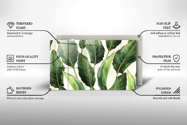 Protège plaque de cuisson Feuilles de banane