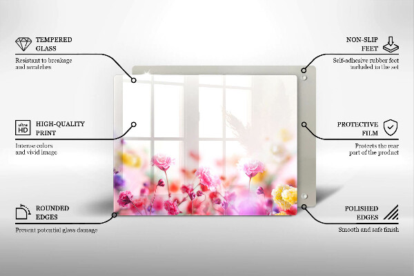 Protège plaque de cuisson Prairie fleurie