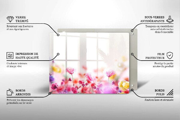 Protège plaque de cuisson Prairie fleurie