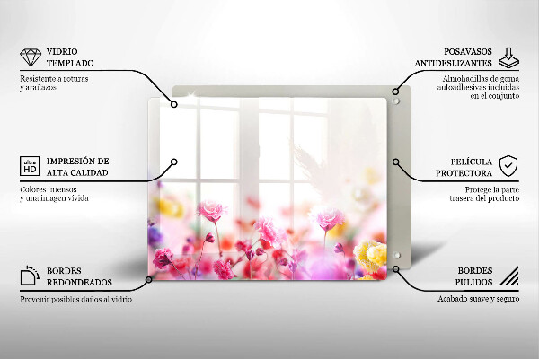 Protège plaque de cuisson Prairie fleurie