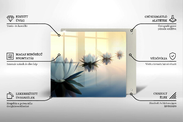 Cache plaque de cuisson Fleurs de lys sur l'eau