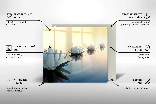 Cache plaque de cuisson Fleurs de lys sur l'eau