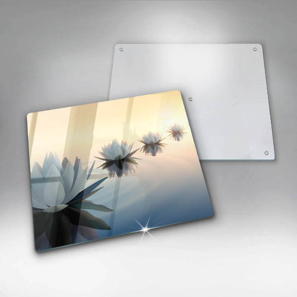 Cache plaque de cuisson Fleurs de lys sur l'eau