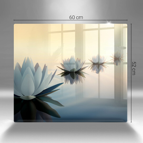 Cache plaque de cuisson Fleurs de lys sur l'eau