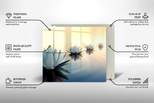 Cache plaque de cuisson Fleurs de lys sur l'eau