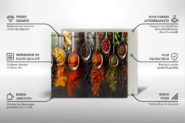 Cache plaque de cuisson Cuillères aux épices