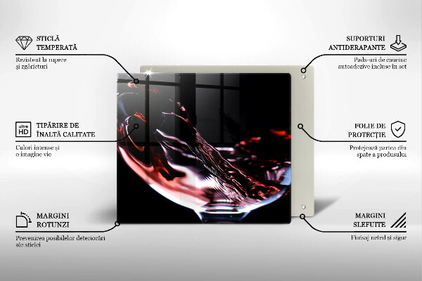 Cache plaque de cuisson Un verre de vin rouge