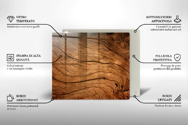 Cache plaque de cuisson Texture de planche de bois