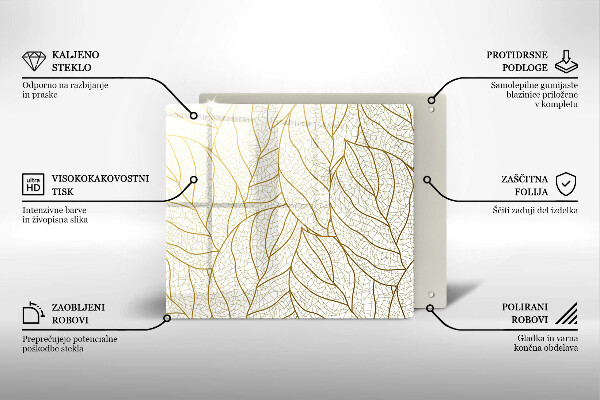 Cache plaque de cuisson Modèle de feuilles de dessin au trait