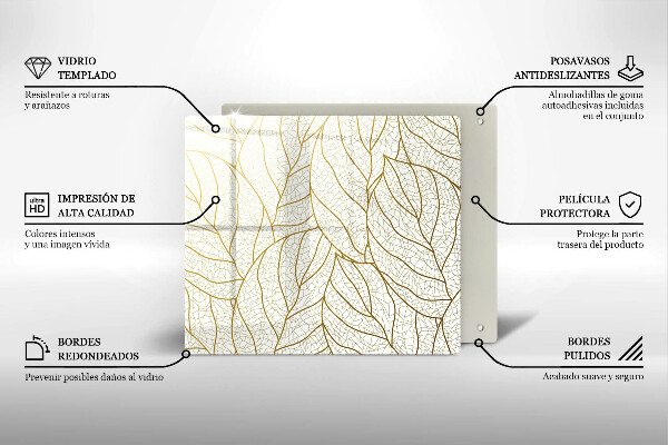 Cache plaque de cuisson Modèle de feuilles de dessin au trait