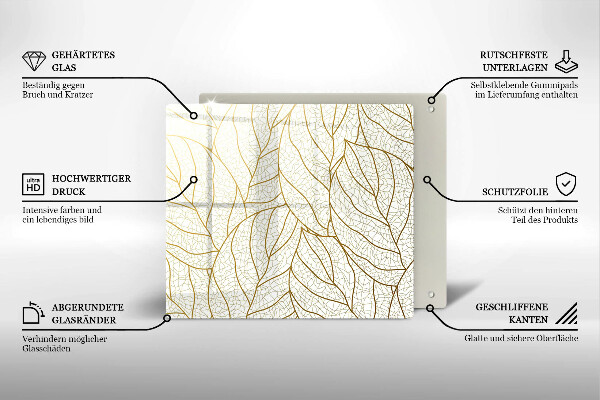 Cache plaque de cuisson Modèle de feuilles de dessin au trait