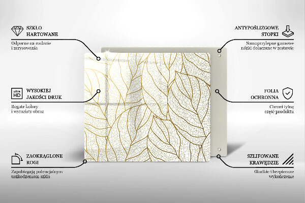 Cache plaque de cuisson Modèle de feuilles de dessin au trait