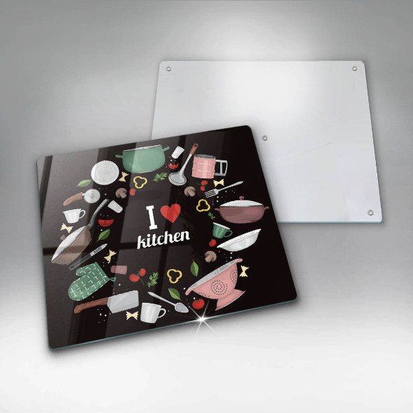 Cache plaque de cuisson Illustration J'aime la cuisine