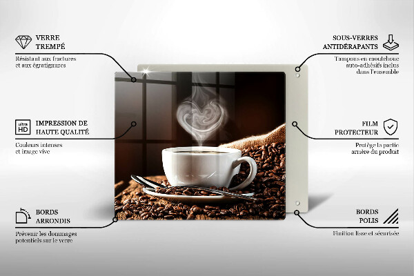 Cache plaque de cuisson Un café et une tasse