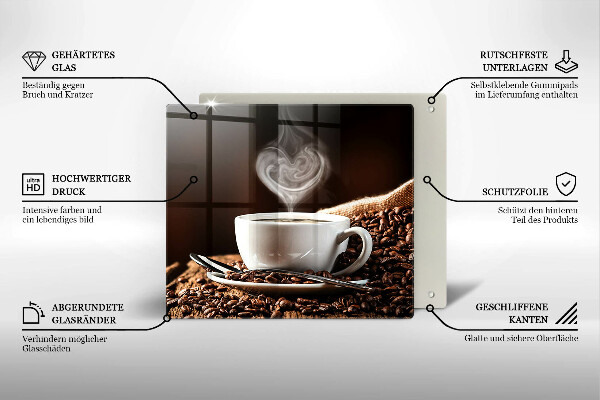 Cache plaque de cuisson Un café et une tasse