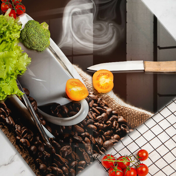 Cache plaque de cuisson Un café et une tasse