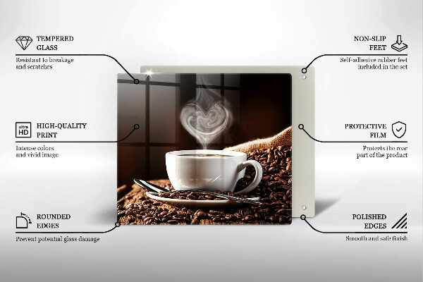 Cache plaque de cuisson Un café et une tasse